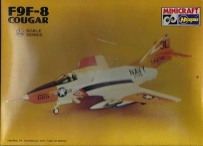 Vintage MISB Minicraft/Hasegawa 1/72 Grumman F9F-8 COUGAR US Navy Fighter - Image 1 of 4