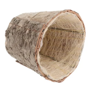 Rustic Bark Design Wood Planters Decorative Flower Pots Plant Containers - Picture 1 of 9