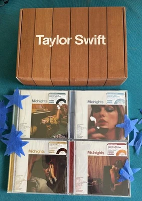 Taylor Swift Midnights CD Clock BUNDLE -4 SEALED CDS INCLUDED *BRAND NEW* In Box - Image 1 of 4