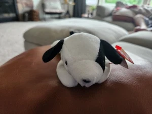 4. Gen Ty Beanie Babys Spot the Dog Plüschtier ordentlicher Zustand mit Etikettfehlern - Bild 1 von 8