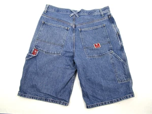 Vtg Y2K Tommy Hilfiger Carpenter Fit Jean Shorts Sz 33 Jorts Skater Grunge Punk - Picture 1 of 8