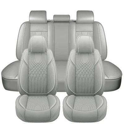 For Hyundai Auto Car Seat Covers Leather Full Set 5 Seats 2 Front Rear Protector - Image 1 of 4