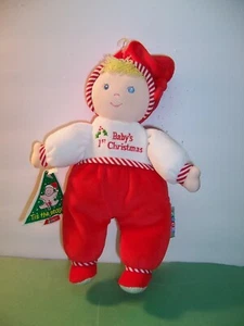 Eden Baby’s 1ST Weihnachten 12 Zoll weiche Puppe Rassel WEICHER VELOURS Plüsch Lovey - Neu mit Etikett - Bild 1 von 9