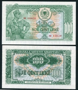 Albania 100 leke 1957 Soldier Standing P30 UNC - Picture 1 of 9