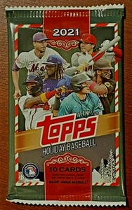 2021 Topps Holiday Mega Box 10 Card Pack Sealed 1 PACK - Picture 1 of 1