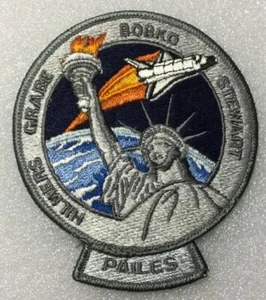 Freiheitsstatue Space Shuttle Hilmers Grabe Bobko Stewart Eimer Nähaufnäher - Bild 1 von 8