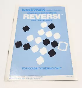 Vintage Intellivision Reversi Cartridge Instructions Manual Booklet 1981 - Picture 1 of 6