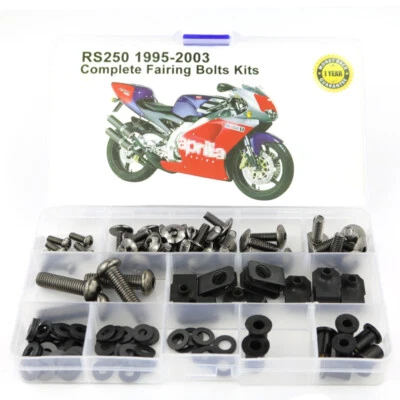 Steel Complete Motorcycle Fairing Bolts Kit Fit For Aprilia RS250 95-03 Gray - Image 1 of 4