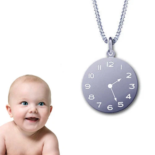 SILBERPOINT TAUF&GEBURTSUHR KETTE FÜR DAS KIND-ECHT SILBER 925-INKL.KETTE&GRAVUR