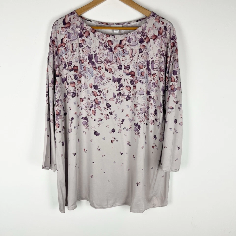 Pure Jill Petal Fade Tunic Top Women’s Size L Boat Neck 3/4 Sleeves Relaxed Fit - Image 1 of 4