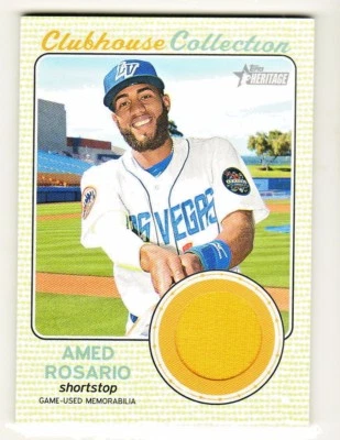 2017 Topps Heritage Minors CLUBHOUSE COLLECTION RELIC CCR-AR AMED ROSARIO RC  - Image 1 of 2