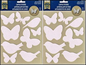 Pegatinas de lona AVES Y MARIPOSAS 9 por juego se pueden estratificar Juego de 2 NUEVO - Imagen 1 de 3
