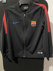 Nike Dri Fit FCB Barcelona Soccer Football Kids Full Zip Jacket Size S 4-5 Year 