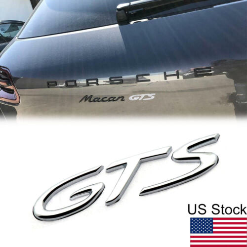 1x Glossy Silver Chrome GTS Letter Emblem Rear Trunk Boot Badge For Porsche 911