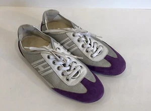 Hogan Size 38 (7.5) Silver Purple Designer Sneakers Luxury Designer - Picture 1 of 9