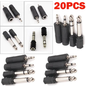 20pc 3.5 Male to 6.35 Female Adapter Microphone 3.5mm 6.5mm Jack Audio Converter - Picture 1 of 23