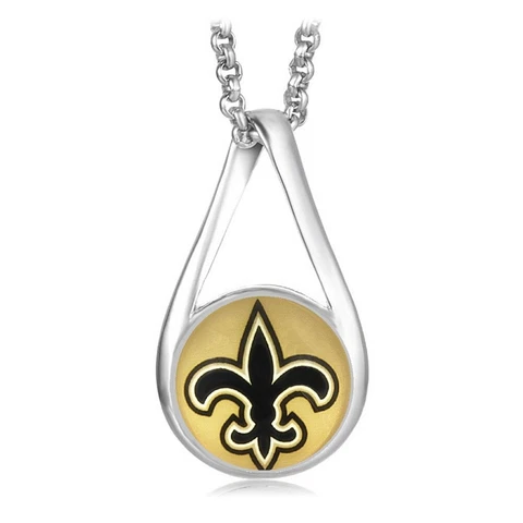 New Orleans Saints Womens Sterling Silver Link Chain Necklace With Pendant D28 Cover