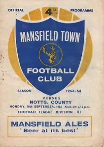 MANSFIELD TOWN V NOTTS COUNTY ~ 16 SEPTEMBER 1963 - Picture 1 of 1