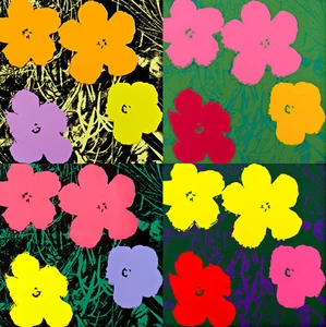 Flowers A1+ by Andy Warhol High Quality Canvas Print - Picture 1 of 1