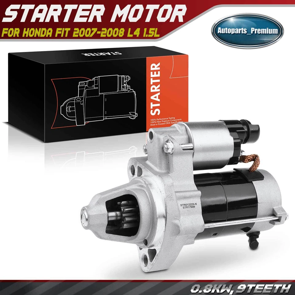 Motor De Arranque Para Honda Fit 2007-2008 1.5L 0.8kW 12 Voltios CW 9 Dientes 428000-3390 Foto 1 de 4