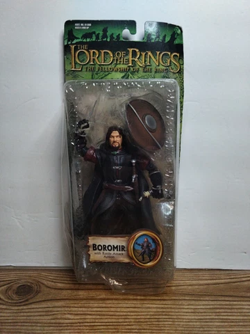 Lord of the Rings Boromir with Battle Attack Action, Toy Biz, NIB, Damaged Box! Cover