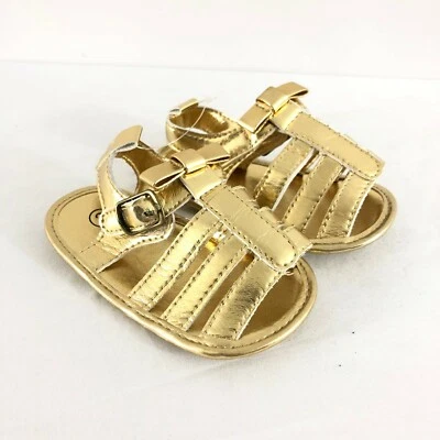女宝宝角斗士渔夫凉鞋绑带金色 2 码 — 第 1/4 张图片