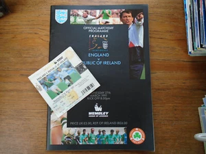 1991 Mar 27 England v Republic of Ireland Wembley with Ticket - Picture 1 of 1