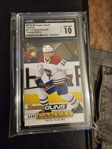 2019 20 Upper Deck Young Guns Canvas Rookie #C115 Nick Suzuki Canadiens CGC 10 - Picture 1 of 2