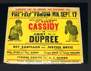 RARE 1973 BOBBY CASSIDY vs JIMMY DUPREE ORTIZ RAMOS PITON FAISON boxing poster - Picture 1 of 1