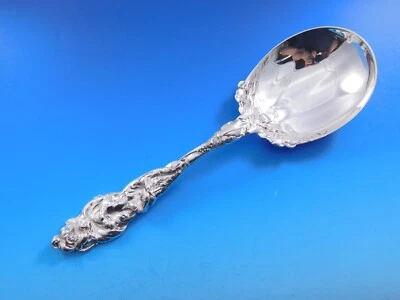 Les Six Fleurs by Reed and Barton Sterling Silver Berry Spoon Fancy 9 3/4" - Image 1 of 4