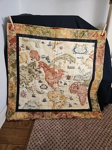 Vintage World Fabric Wall Hanging - Picture 1 of 8