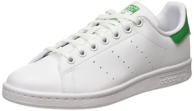 New adidas Originals Unisex Stan Smith White Green Trainers Sneakers JNR Size 5