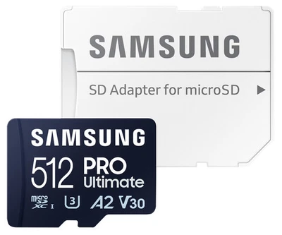 SAMSUNG MicroSDXC-Speicherkarte PRO Ultimate (2023) 512GB inkl. Adapter - Bild 1 von 2