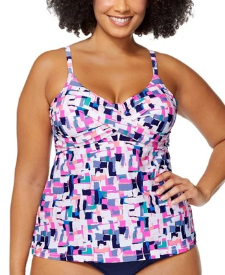 Camiseta Tankini Raisins Curve Trendy Blanca Talla Grande Calabasas Aries, Talla 24W Foto 1 de 3