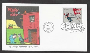 #3000e 32c Comic Strip Classics -Krazy Kat by George Herriman- Fleetwood FDC - Picture 1 of 2