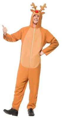 Para Hombres Reno Saltar Traje Disfraz Adulto Navidad Rodolph Vestido Elegante Navidad Nuevo Foto 1 de 2