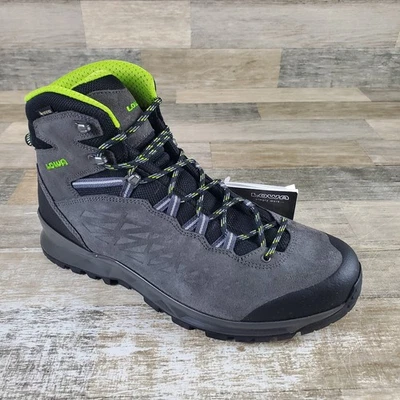 Zapatos de senderismo Lowa Explorer II GTX para hombre talla 11,5 antracita lima con cordones parte superior media Foto 1 de 4