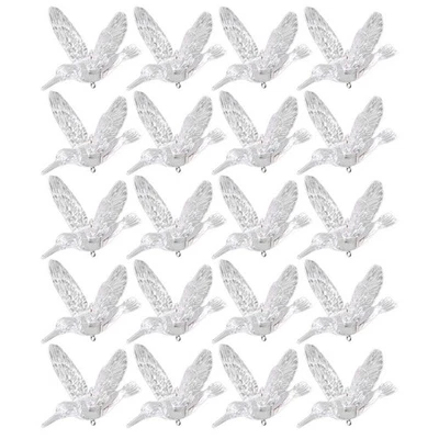 20 Pcs Trasparente Ornamenti Trasparenti Decorazione Di Uccelli Sospeso - Immagine 1 di 4