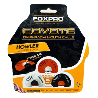 FoxPro Howler Coyote Diaphragm Mouth Call Predator Hunting 3-Call Combo Pack - Image 1 of 4