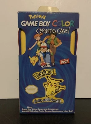 Pokemon Game Boy Color Carrying Case Yellow Pikachu Zippered In Box - Image 1 of 4