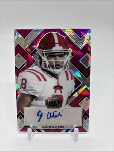 C.J. Williams 2022 Leaf Metal Draft Autograph Pink /10 - Stanford Cardinals - Picture 1 of 2