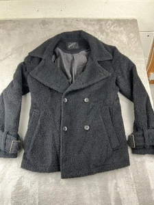 LGB Peacoat Jacket Women's 3 ALPACA Wool Blend Double Breasted Le Grand Bleu - Picture 1 of 11