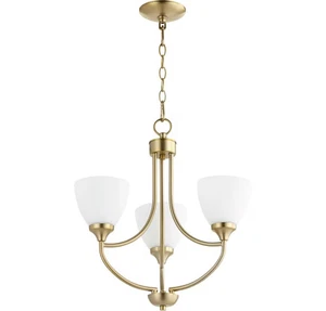 Quorum 6059-3-80 Enclave 19" 3-Light Chandelier in Aged Brass - Picture 1 of 2