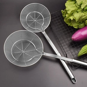 Multifunctional Frying Basket Colander Oil Skimmer Strainer Scoop Kitchen - Picture 1 of 16
