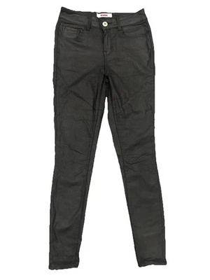 Pantalones para mujer Bongo imitación cuero negros ajustados talla 7 rayón/nylon Foto 1 de 4