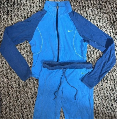 Vintage Nike Track Suit Womens Size S & M Blue 2 Piece Full Zip Y2K! 🍀 - Image 1 of 4