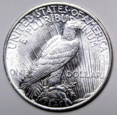 1923 Peace Silver Dollar Unlisted (VAM) DDO Spike Shoulders Eagle  - Image 1 of 4