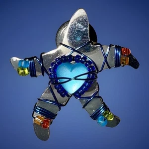 LIZTECH Artisan Made Star Buddy Tack Pin Brooch Signed 2004 - Picture 1 of 7