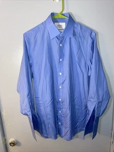 Charles Tyrwhitt Camicia Abito Blu Slim Fit Bottoni Non Ferro Uomo 15,5/32 K - Foto 1 di 12