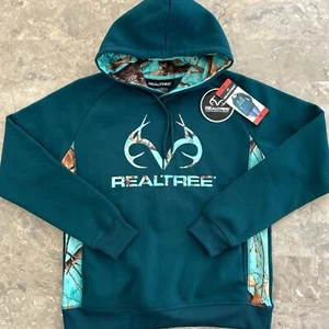 Realtree Aqua Green Camo Hoodie Women’s Medium NWT Outdoor Activewear - Picture 1 of 2